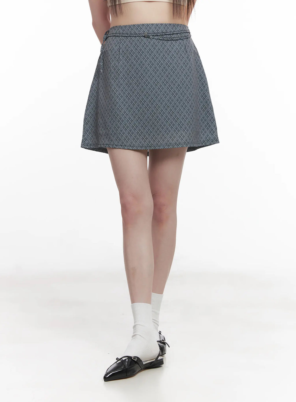 Plaid Strapped Mini Skirt CU518