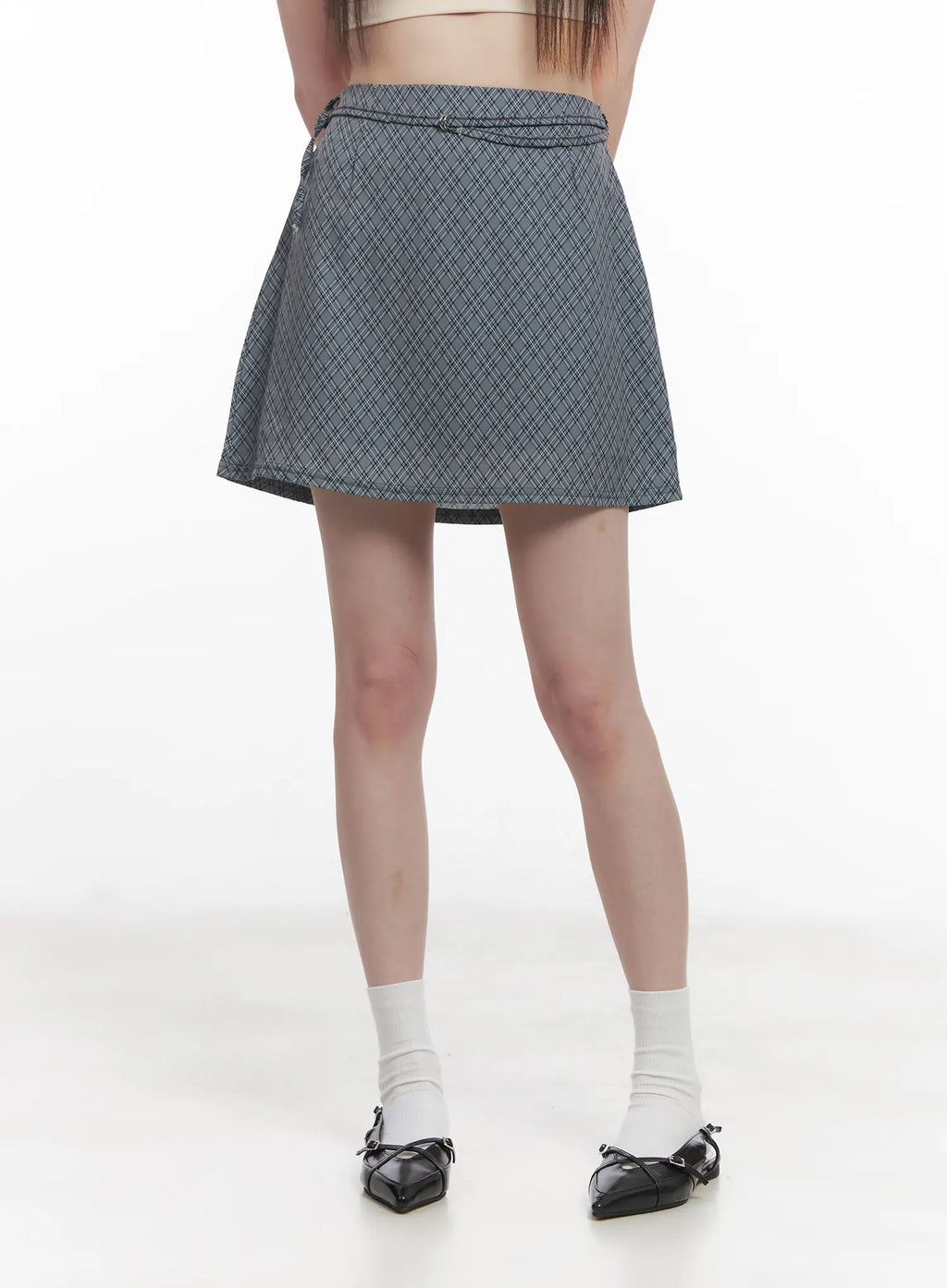 Plaid Strapped Mini Skirt CU518